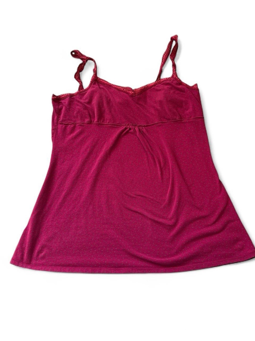 Vintage Y2K Lilu Pink Polka Dot Lace Cami XL